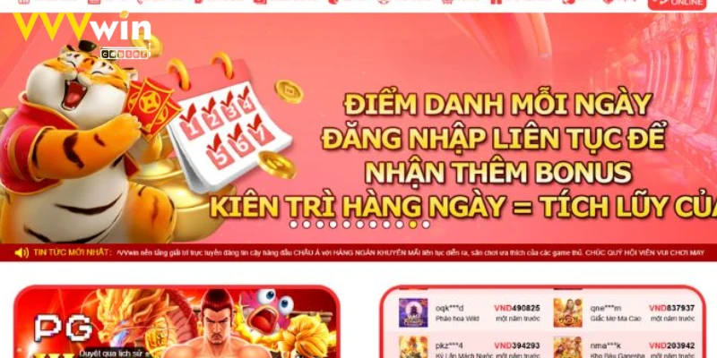 trải nghiệm trò chơi nhận quà thường ngày